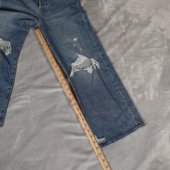 Levis Ribcage Straight Ankle Jeans Womens 28x26.5 Button Fly Distressed - Picture 13 of 15